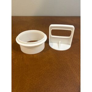 Vintage Tupperware Hamburger Press and Collar 4' Diameter
